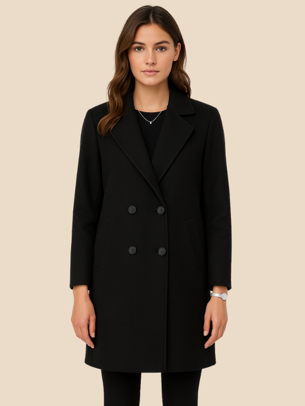 Women’s Double-Breasted Wool Blend Coat