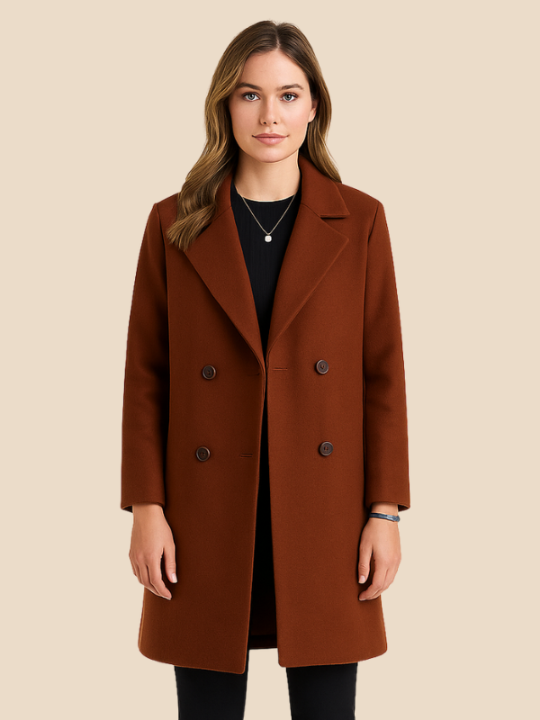 Women’s Double-Breasted Wool Blend Coat