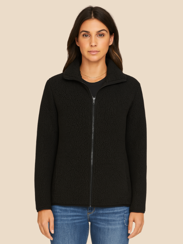 Women’s Soft Fleece Zip-Up Jacket with Pockets