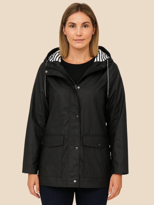Waterproof Hooded Parka Jacket with Pockets