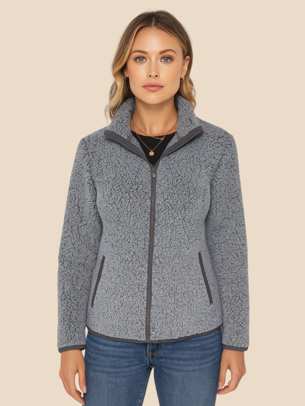 Women’s Soft Fleece Zip-Up Jacket with Pockets