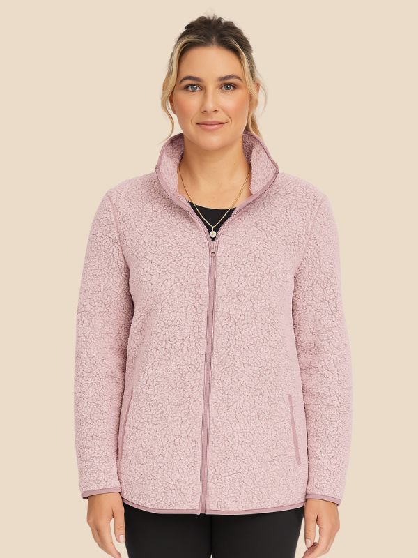 Women’s Soft Fleece Zip-Up Jacket with Pockets