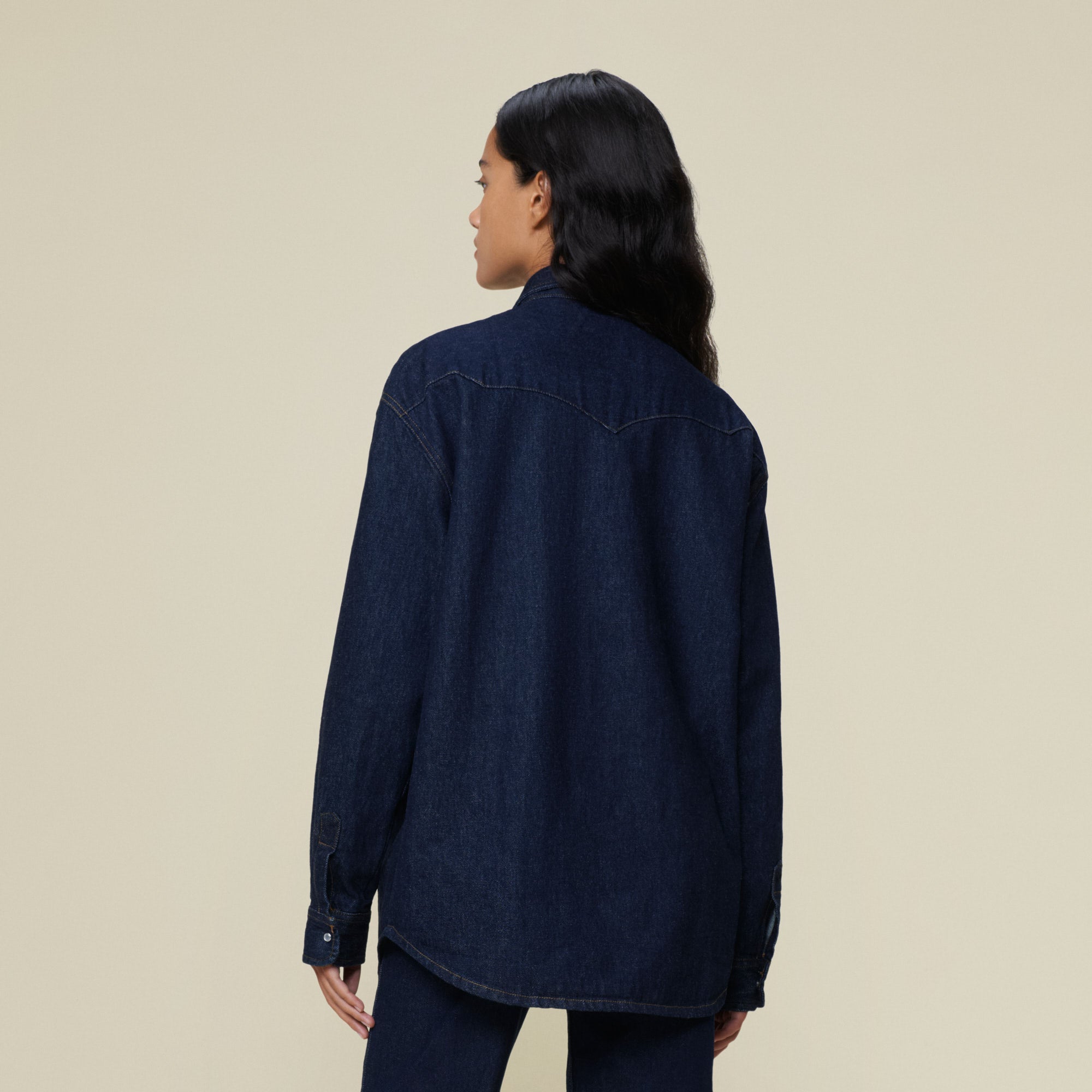 Women’s Dark Denim Shirt and Jeans Two-Piece Set