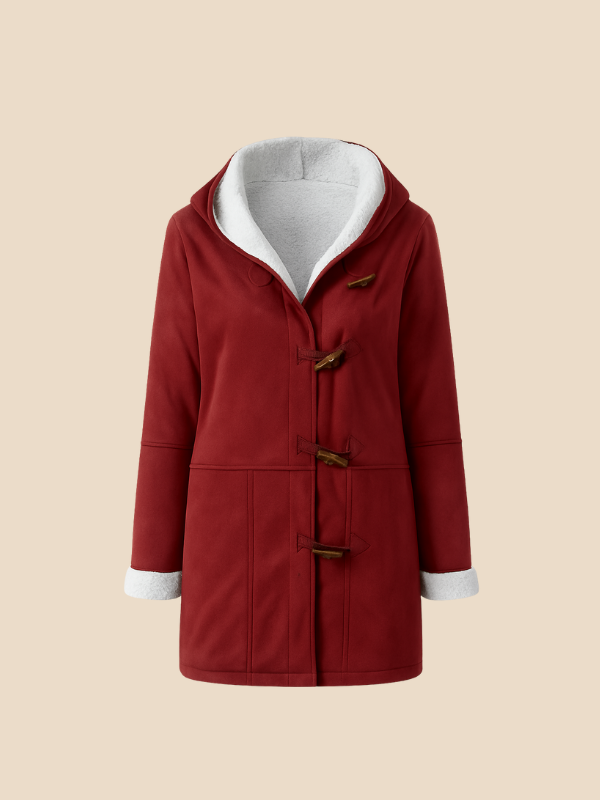 Women’s Hooded Sherpa-Lined Toggle Coat