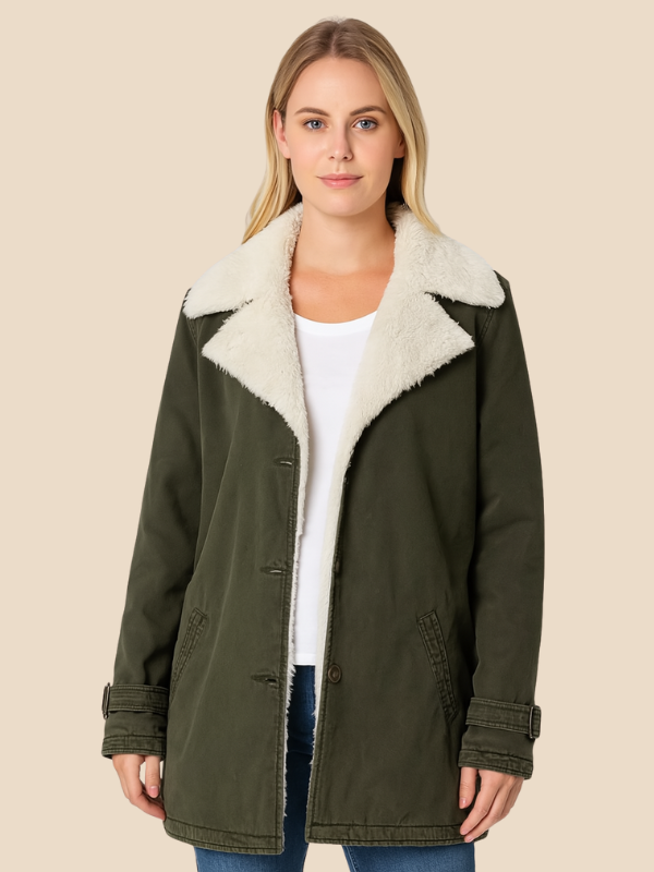 Corduroy Sherpa-Lined Button Front Jacket