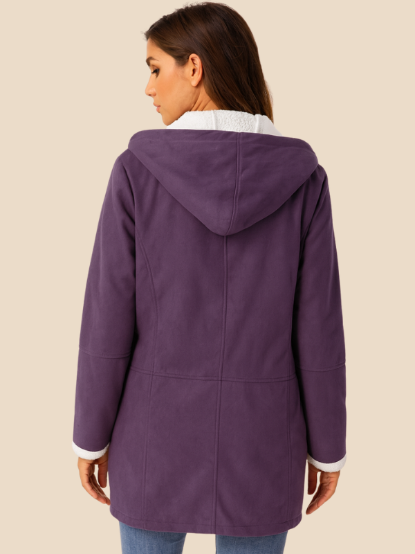 Women’s Hooded Sherpa-Lined Toggle Coat