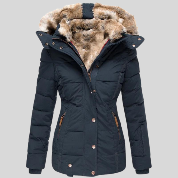 Faux Fur Hooded Puffer Coat for Warm Winter Wear