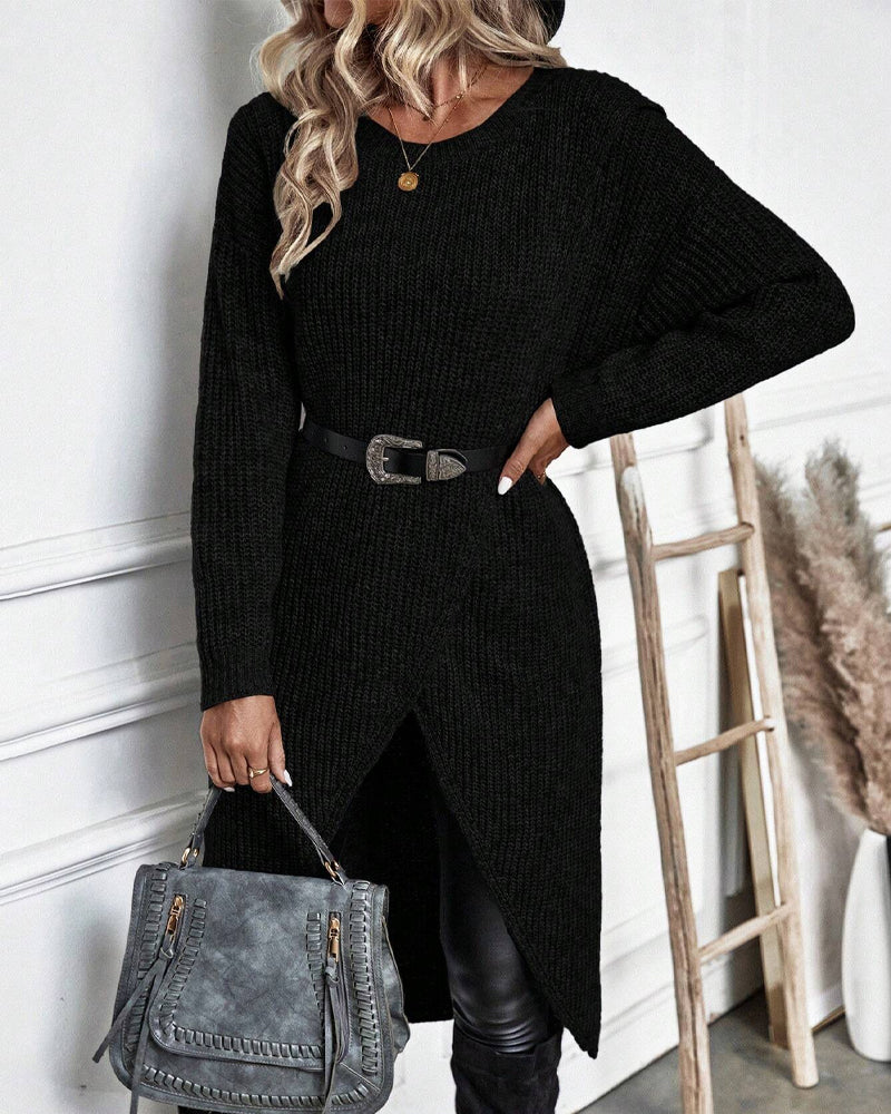 Asymmetrical Knit Tunic Sweater