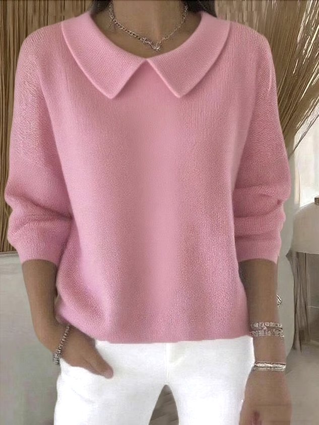 Peter Pan Collar Knit Top for Soft Elegant Everyday Style