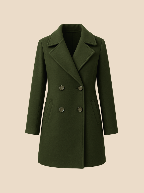 Women’s Double-Breasted Wool Blend Coat