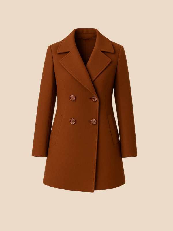 Women’s Double-Breasted Wool Blend Coat