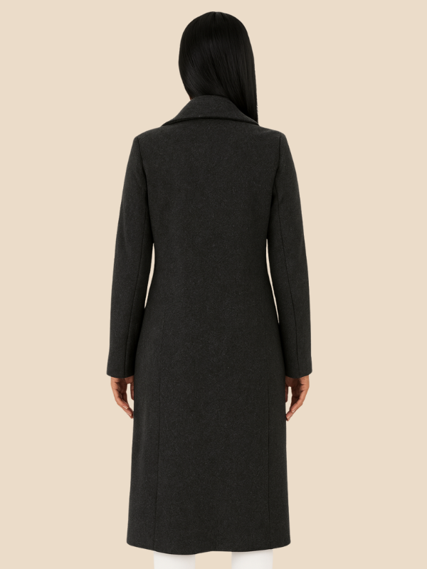 Women’s Long Double-Breasted Wool Blend Coat