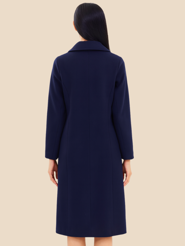 Elegant Long Wool Blend Coat for Women
