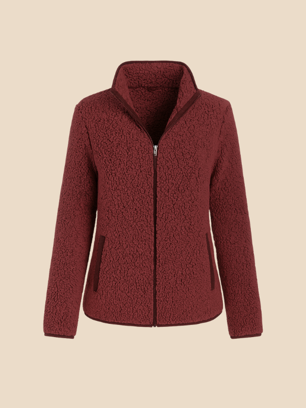 Women’s Soft Fleece Zip-Up Jacket with Pockets