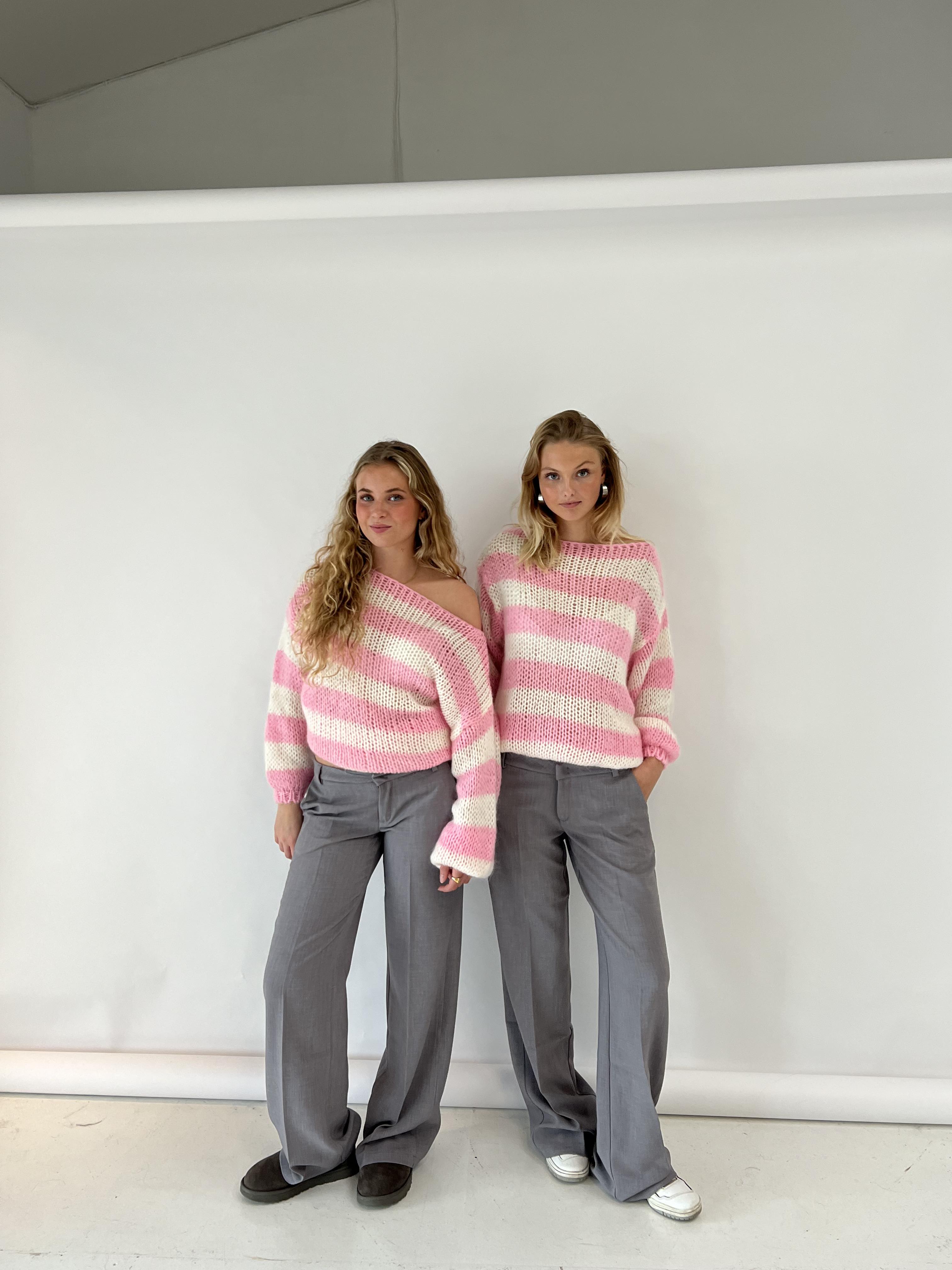 Cozy Striped Crewneck Knit Sweater