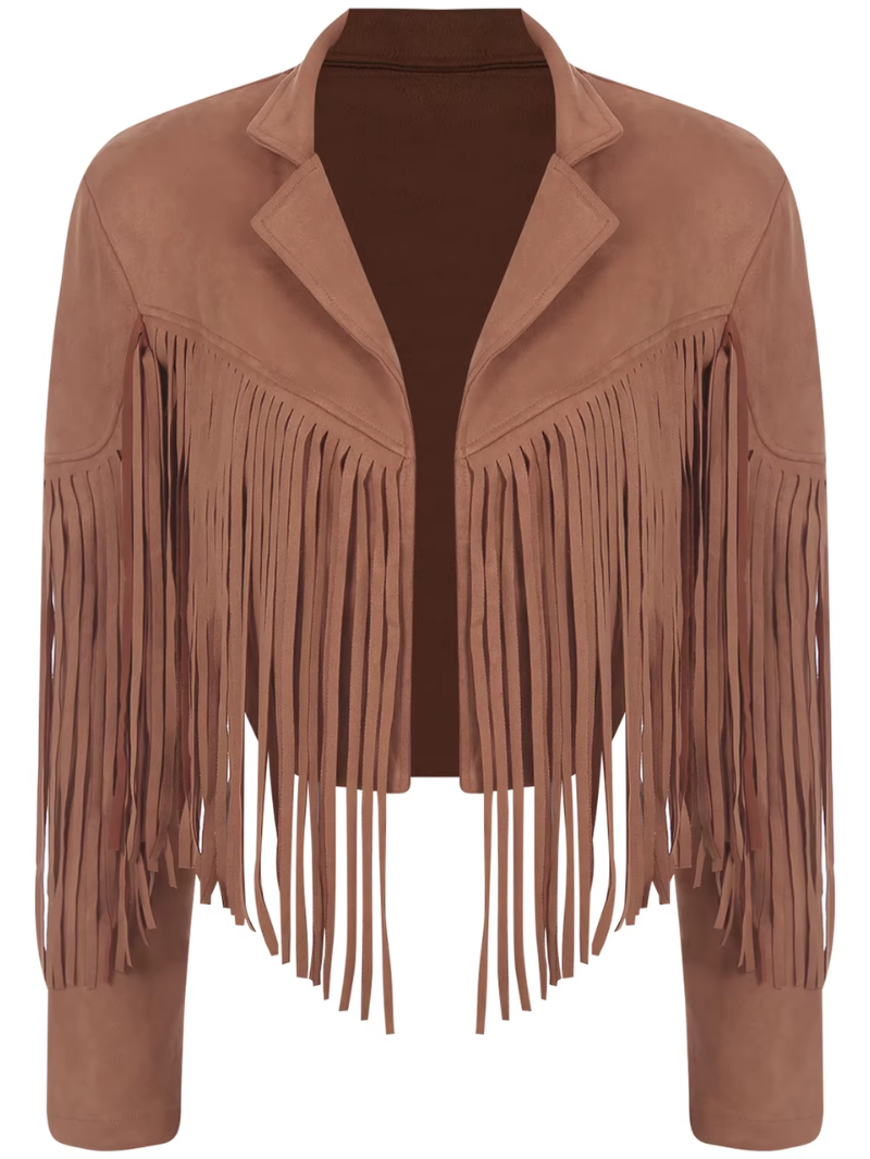 Suede Fringe Cropped Jacket