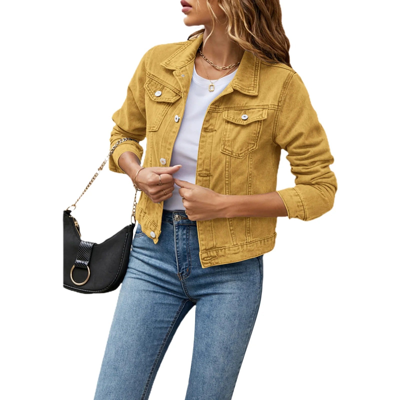 Classic Cropped Denim Jacket for Everyday Casual Style