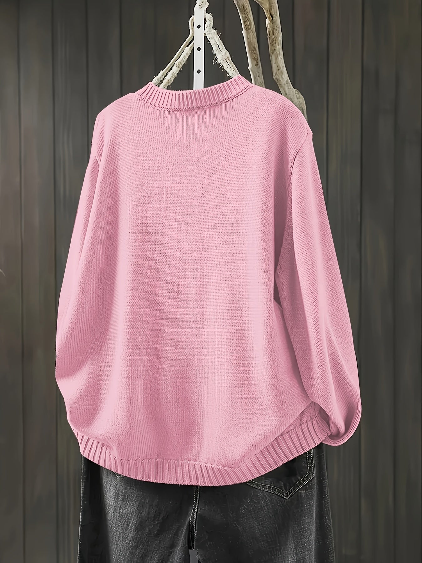 Button Front Knit Cardigan with Colorful Detail Accents