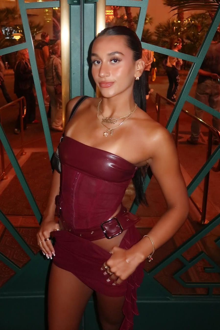 Leather Corset Mini Dress for Women