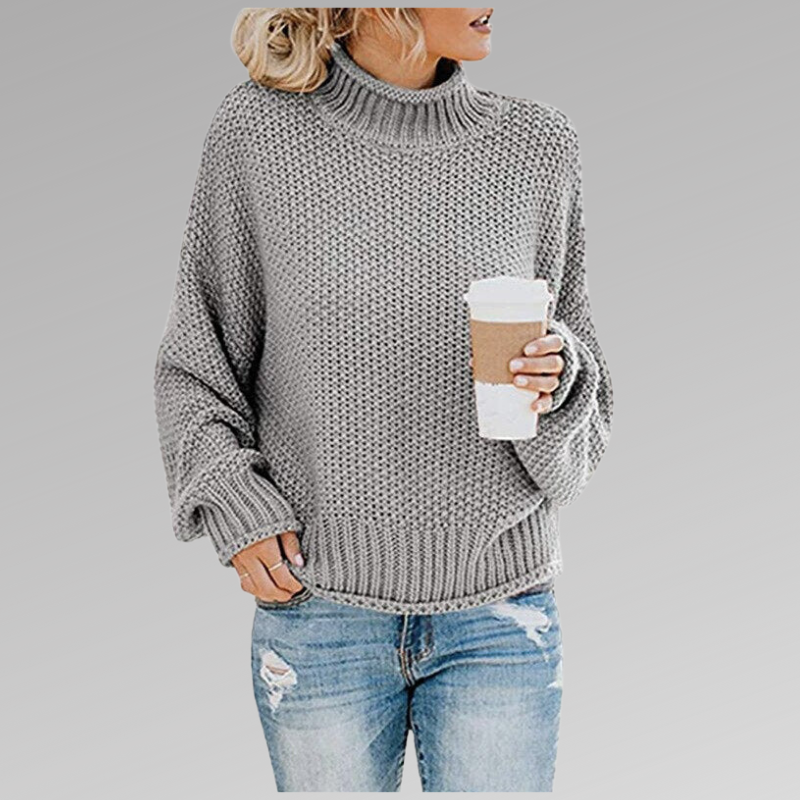 Chunky Knit Turtleneck Sweater for Women