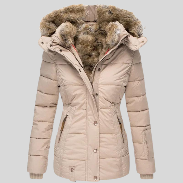 Faux Fur Hooded Puffer Coat for Warm Winter Wear