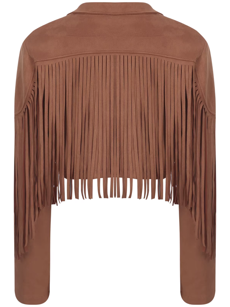 Suede Fringe Cropped Jacket