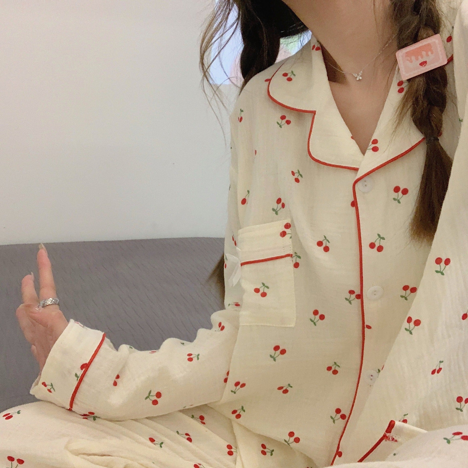 Cute Printed Long Sleeve Pajama Set