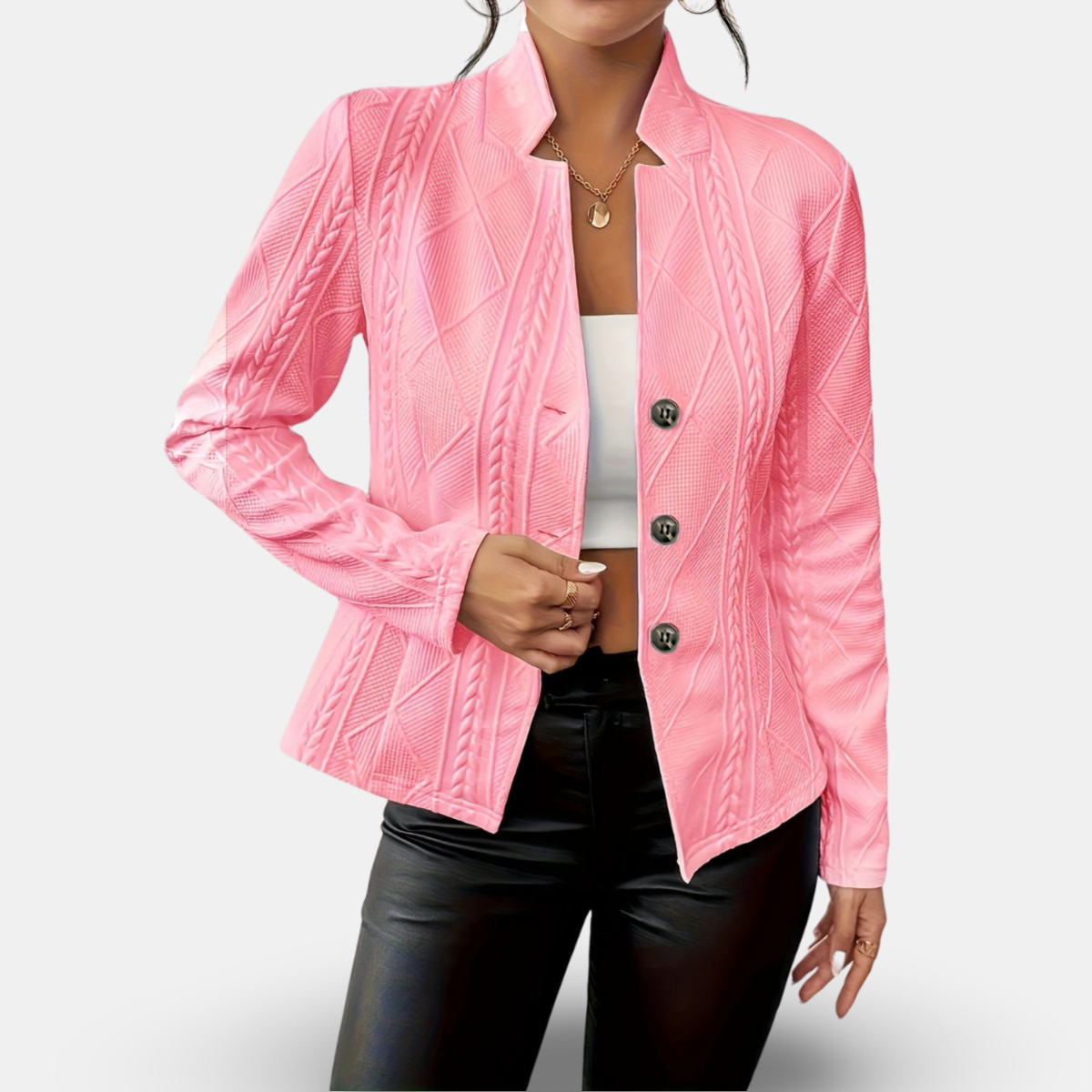 Tailored Button Front Blazer Jacket