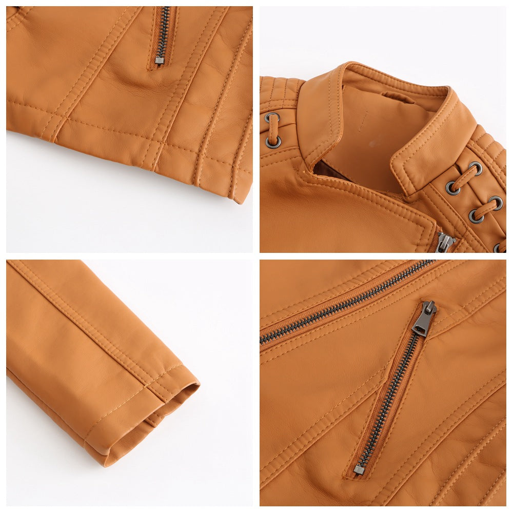 Women’s Faux Leather Moto Biker Jacket