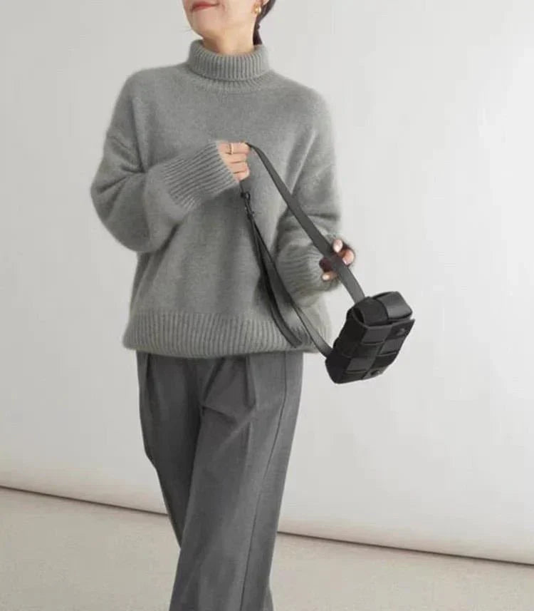 Soft Knit Turtleneck Sweater with Relaxed Silhouette