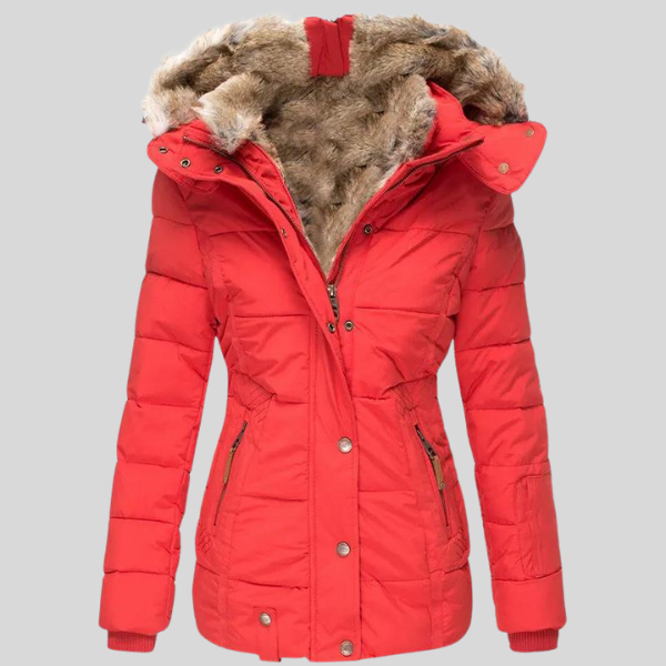 Faux Fur Hooded Puffer Coat for Warm Winter Wear