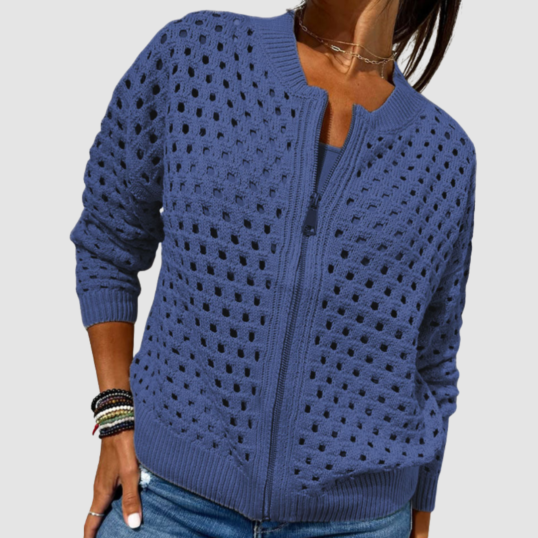 Zip Front Open Knit Cardigan for Lightweight Everyday Layering