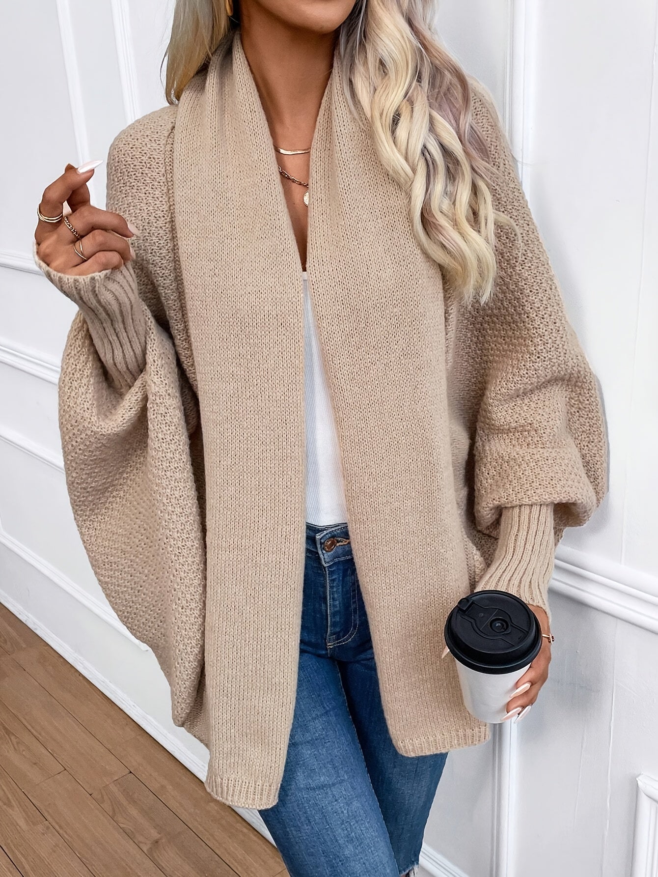 Women’s Cozy Chunky Knit Open-Front Cardigan