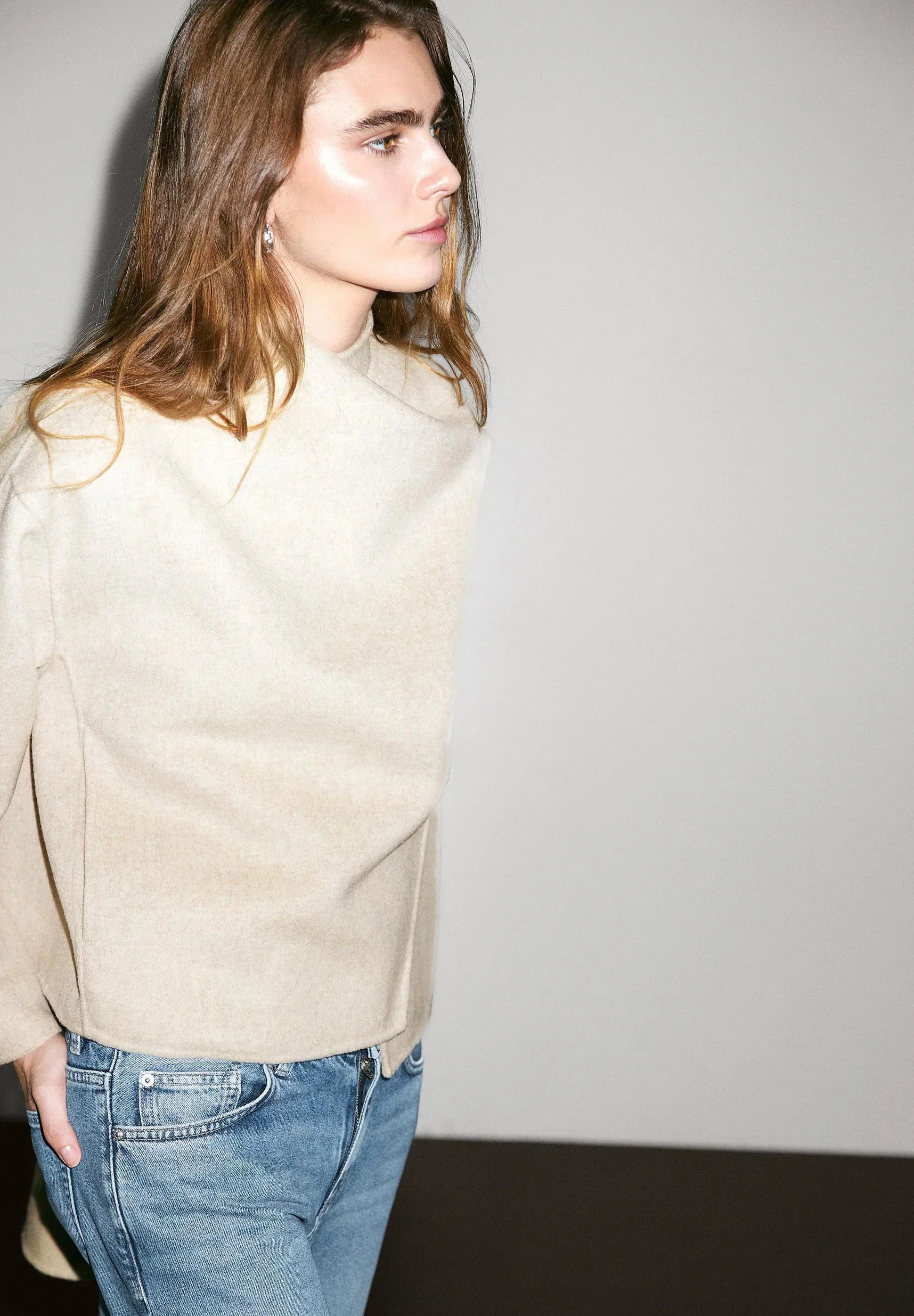 Minimalist High-Neck Soft Knit Sweater for Women