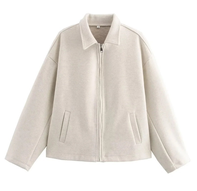 Wool Blend Cropped Jacket for Women