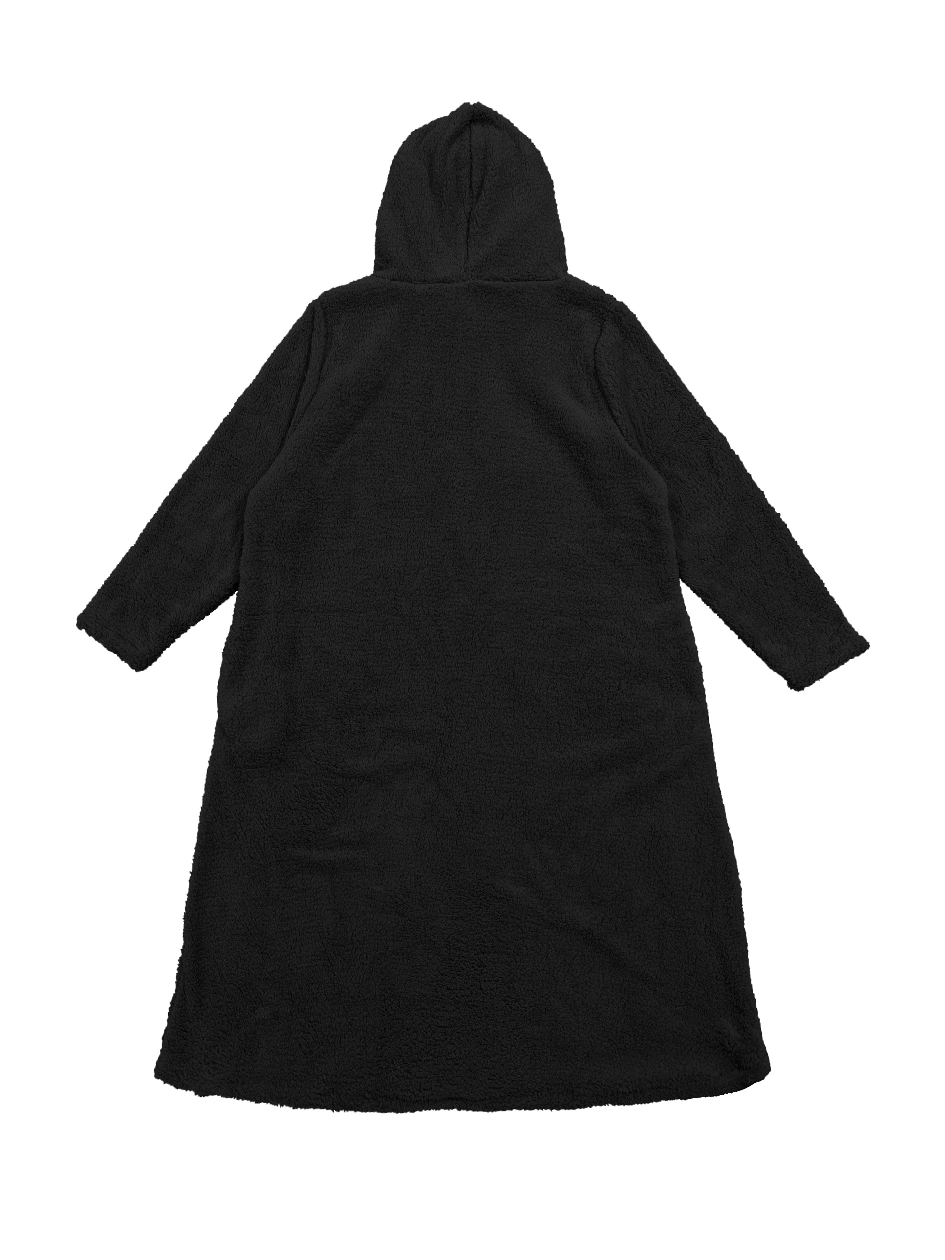 Long Sleeve Hooded Fleece Maxi Dress for Cozy Comfort