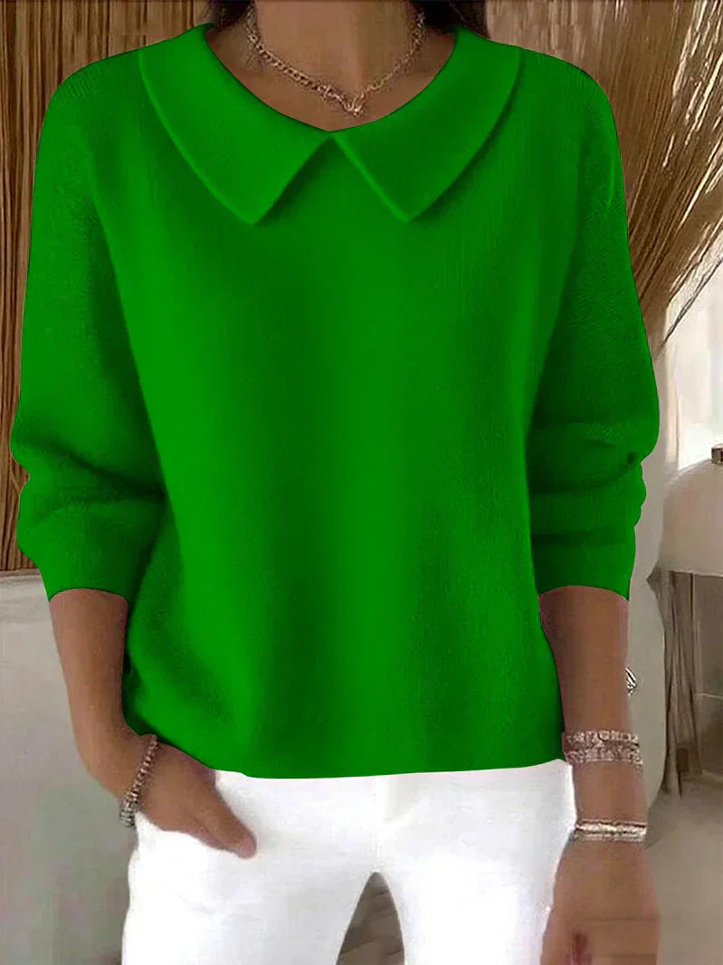 Peter Pan Collar Knit Top for Soft Elegant Everyday Style