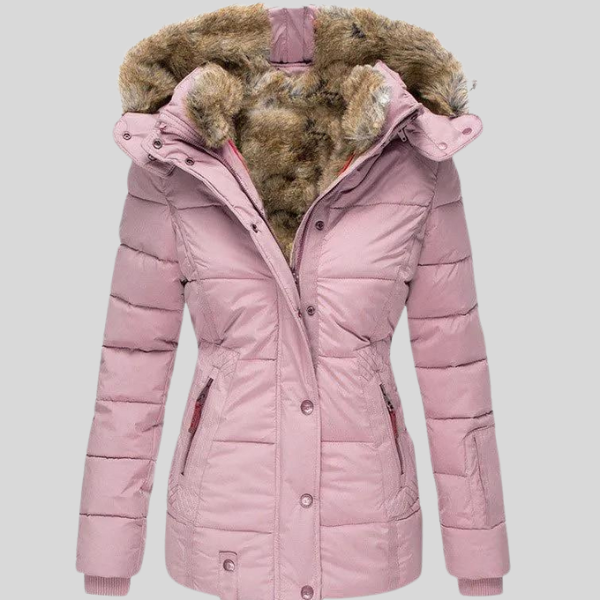 Faux Fur Hooded Puffer Coat for Warm Winter Wear