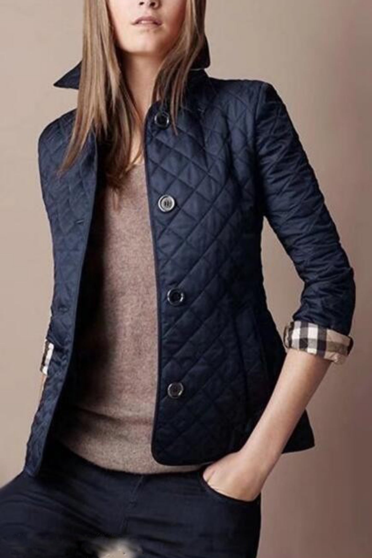 Women’s Lightweight Quilted Button Jacket