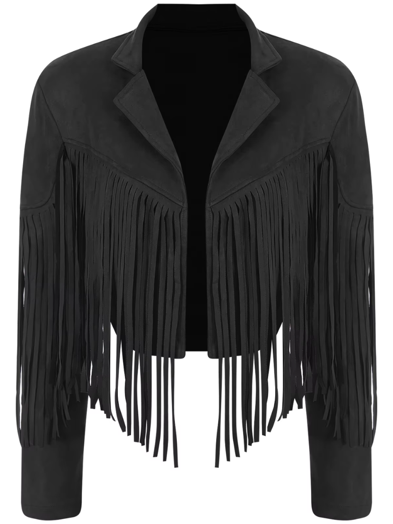 Suede Fringe Cropped Jacket