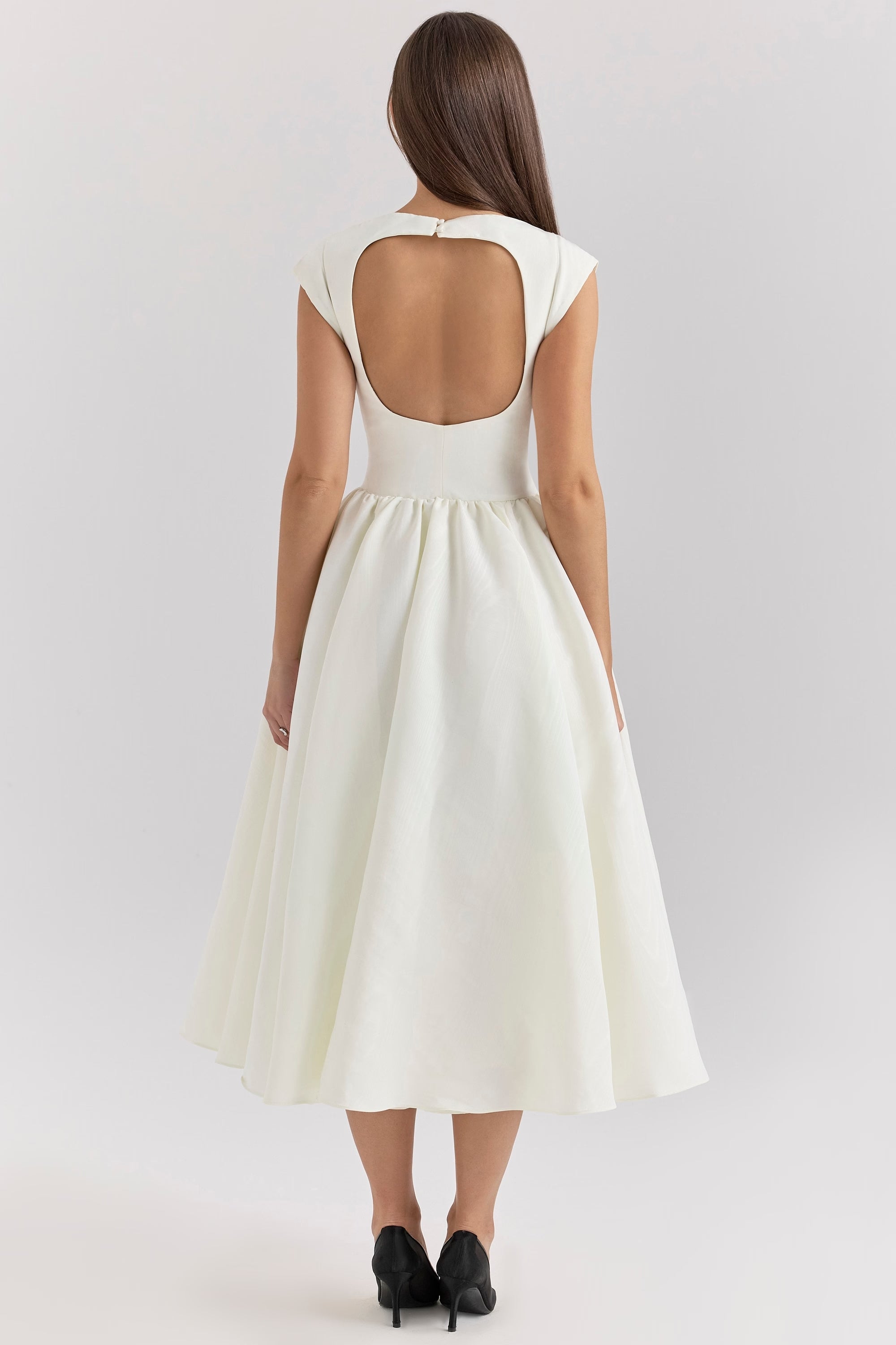 Sleeveless Open Back A Line Midi Dress for Elegant Occasions