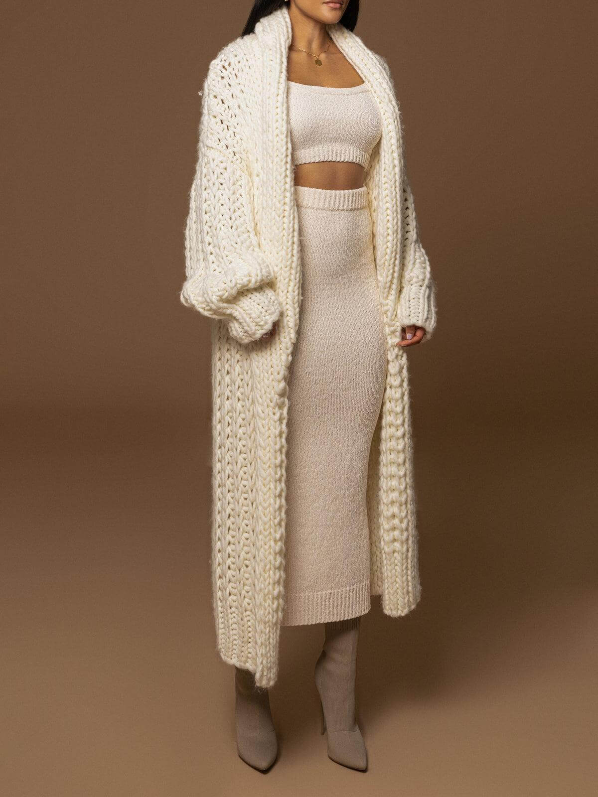 Long Chunky Knit Cardigan for Cozy Layering