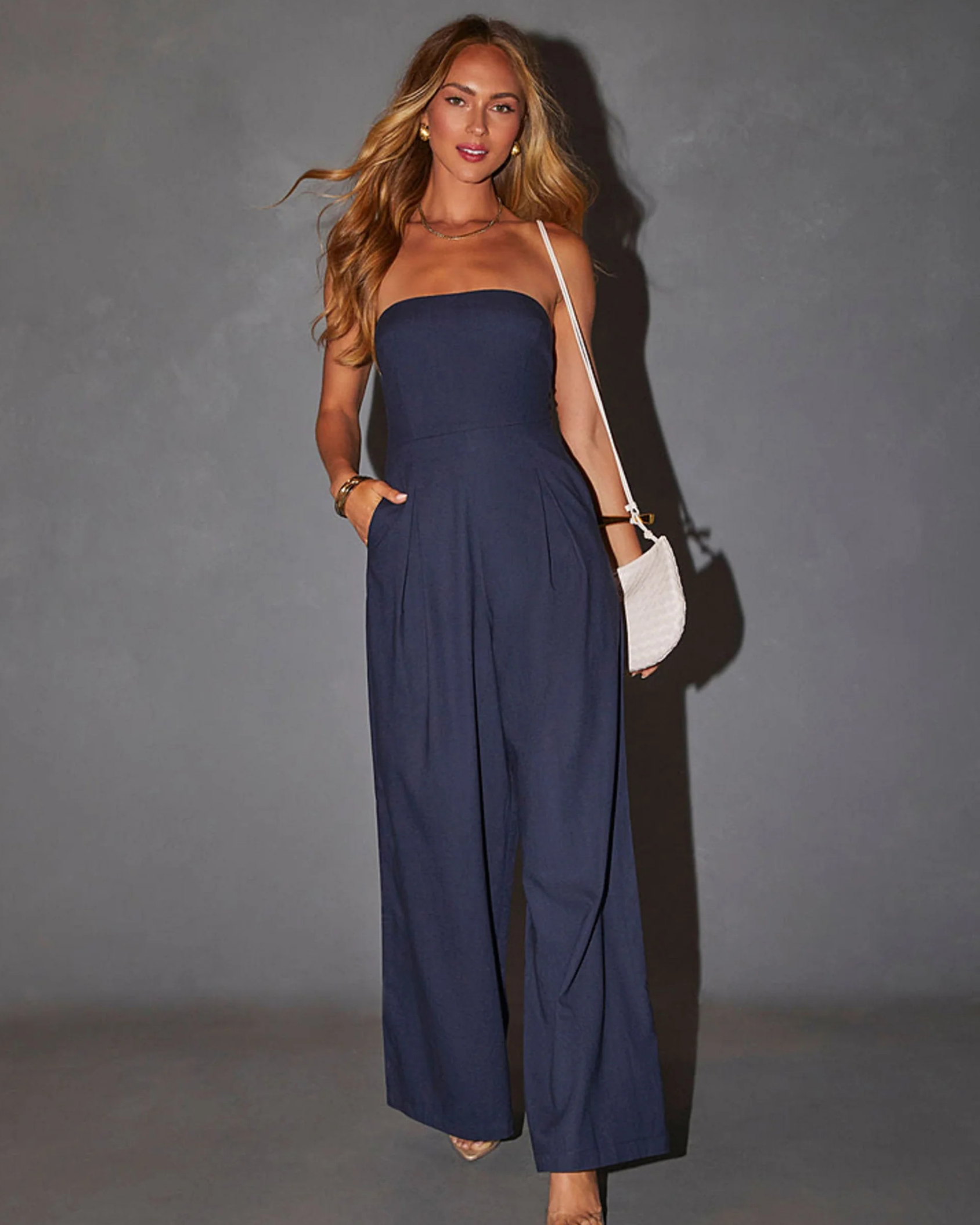 Strapless Wide-Leg Elegant Women’s Jumpsuit