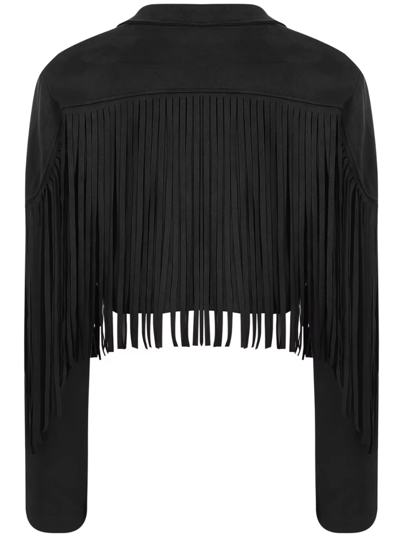 Suede Fringe Cropped Jacket