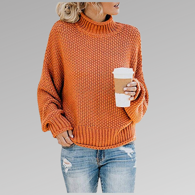 Chunky Knit Turtleneck Sweater for Women