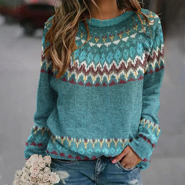 Cozy Nordic Pattern Knit Winter Sweater