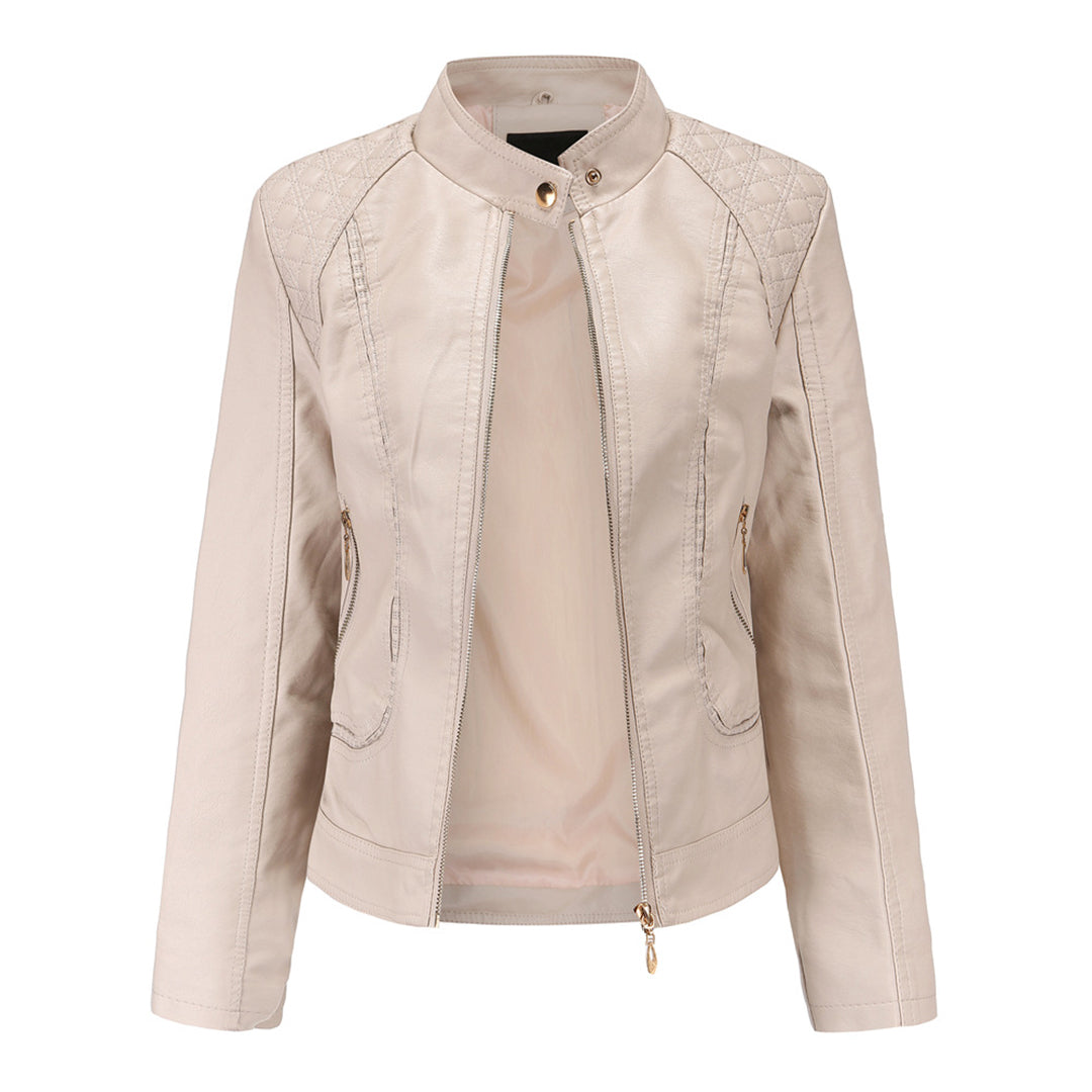 Women’s Quilted Faux Leather Moto Jacket
