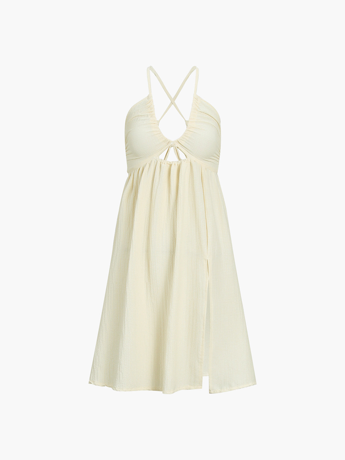 Cut Out Halter Maxi Dress with Front Slit