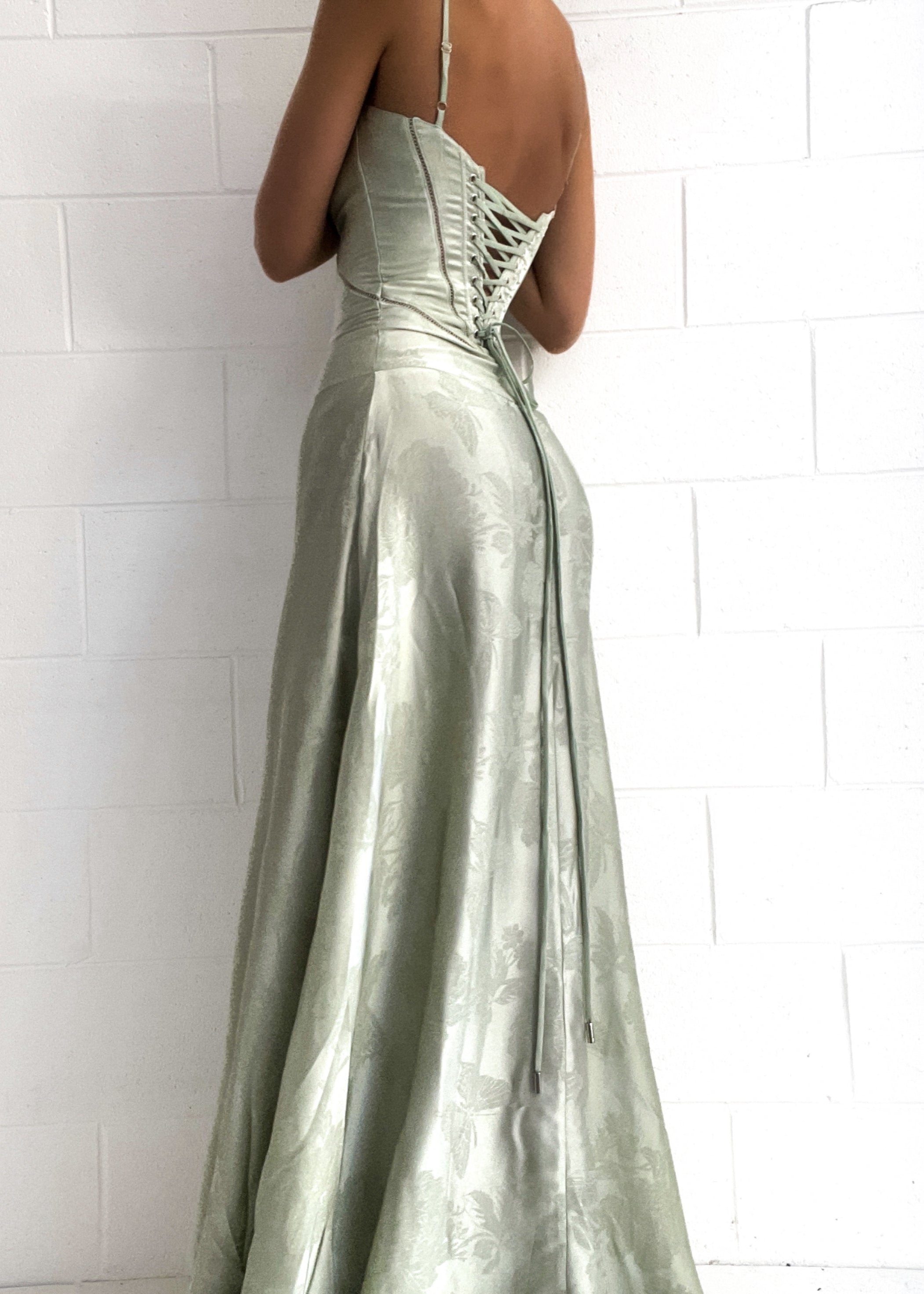 Elegant Satin A-Line Maxi Dress with Spaghetti Straps