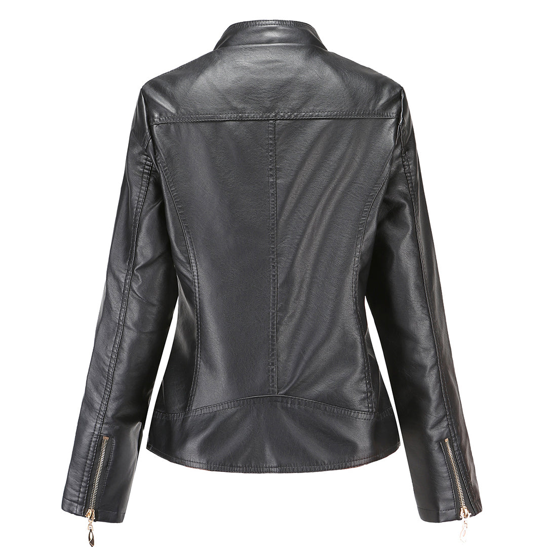 Women’s Quilted Faux Leather Moto Jacket